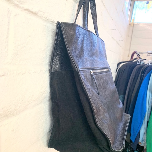 COPY - Anine Bing Structured Black Suede and Leather Bag - Picture 6 of 6